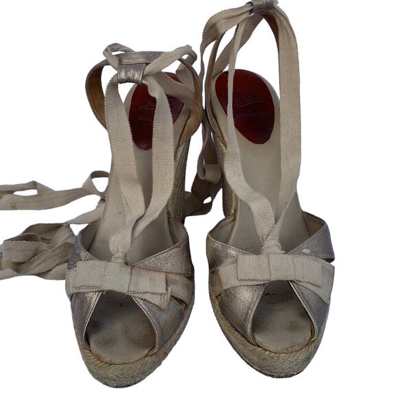 Christian Louboutin "Isa" Espadrille Wedges (Size 40/US 10) - Picture 2 of 13